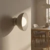 Væglampe Bibi K1, beige, stål/glas, Ø 18 cm