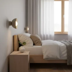 Væglampe Bibi K1, beige, stål/glas, Ø 18 cm