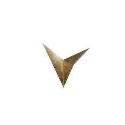 Væglampe Bird 3203, antik guld, metal, trekantet