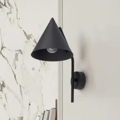 Væglampe Cono, 1 lyskilde, sort, E27