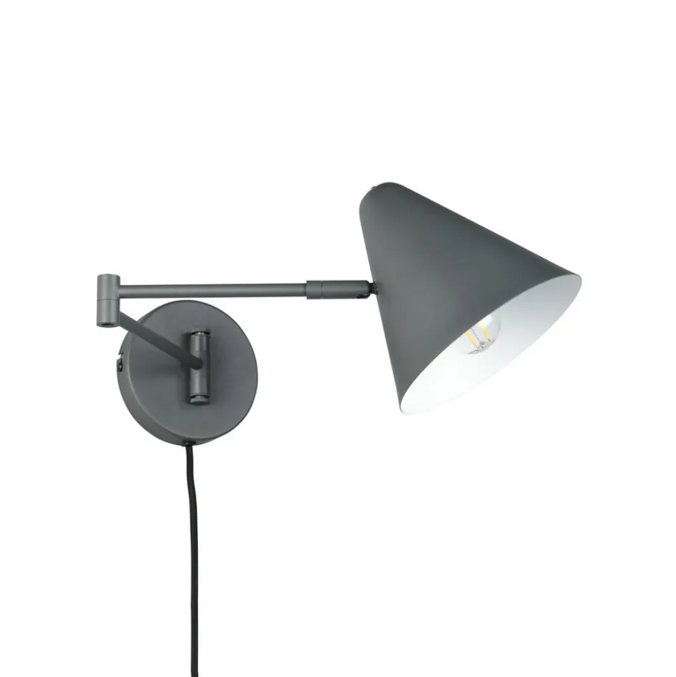Væglampe Cosima, antracit, udhæng 54 cm, metal