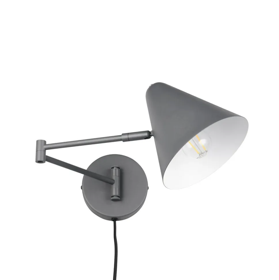 Væglampe Cosima, antracit, udhæng 54 cm, metal