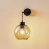 Væglampe Cubus, sort/røggrå, glas, 30 cm høj, E27