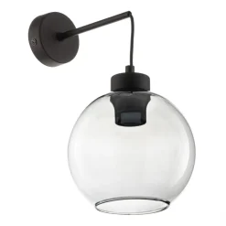 Væglampe Cubus, sort/røggrå, glas, 30 cm høj, E27