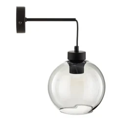 Væglampe Cubus, sort/røggrå, glas, 30 cm høj, E27