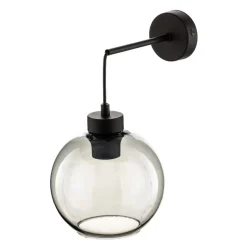 Væglampe Cubus, sort/røggrå, glas, 30 cm høj, E27