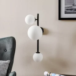 Væglampe Dione, 3 lyskilder, sort