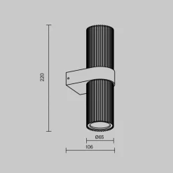 Væglampe DYNAMICS, guldfarvet, højde 23 cm, metal op/ned