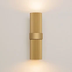 Væglampe DYNAMICS, guldfarvet, højde 23 cm, metal op/ned