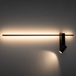 Væglampe EASY RIGHT, sort Bredde 80 cm Metal GU10 + LED