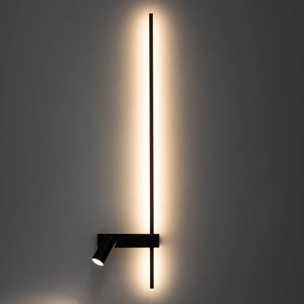 Væglampe EASY RIGHT, sort Bredde 80 cm Metal GU10 + LED