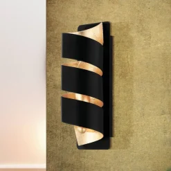 Væglampe Elizondo, snoet, sort/guld
