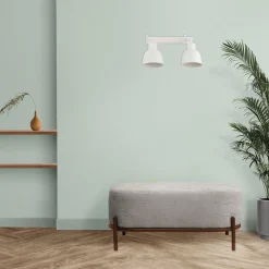 Væglampe Emoti, beige, 2 lyskilder, stål, længde 27 cm