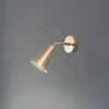 Væglampe Evander, guld, metal, højde 21 cm, E27