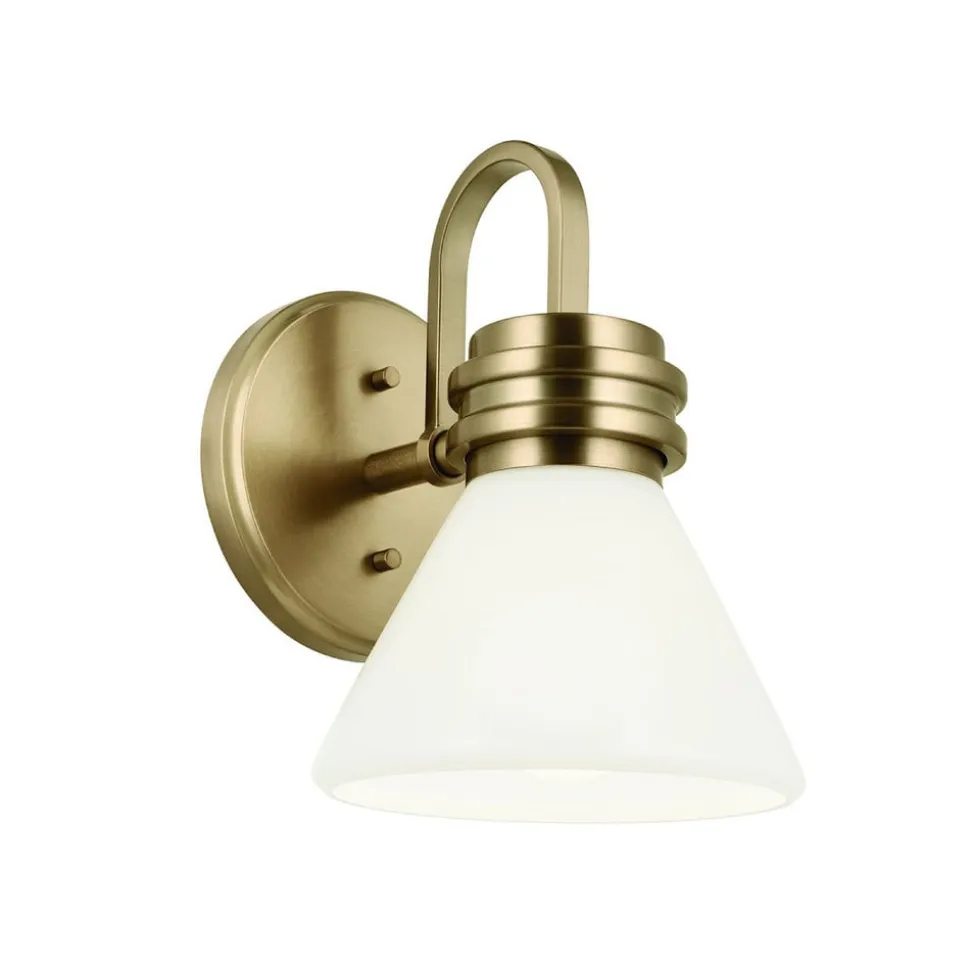 Væglampe Farum 1, bronzefarvet, stål, glas, G9