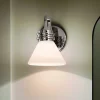 Væglampe Farum 1, kromfarvet, stål, glas, G9