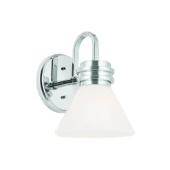 Væglampe Farum 1, kromfarvet, stål, glas, G9