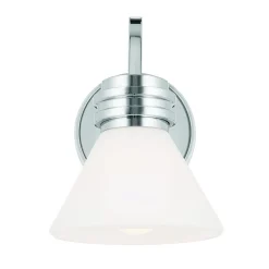 Væglampe Farum 1, kromfarvet, stål, glas, G9