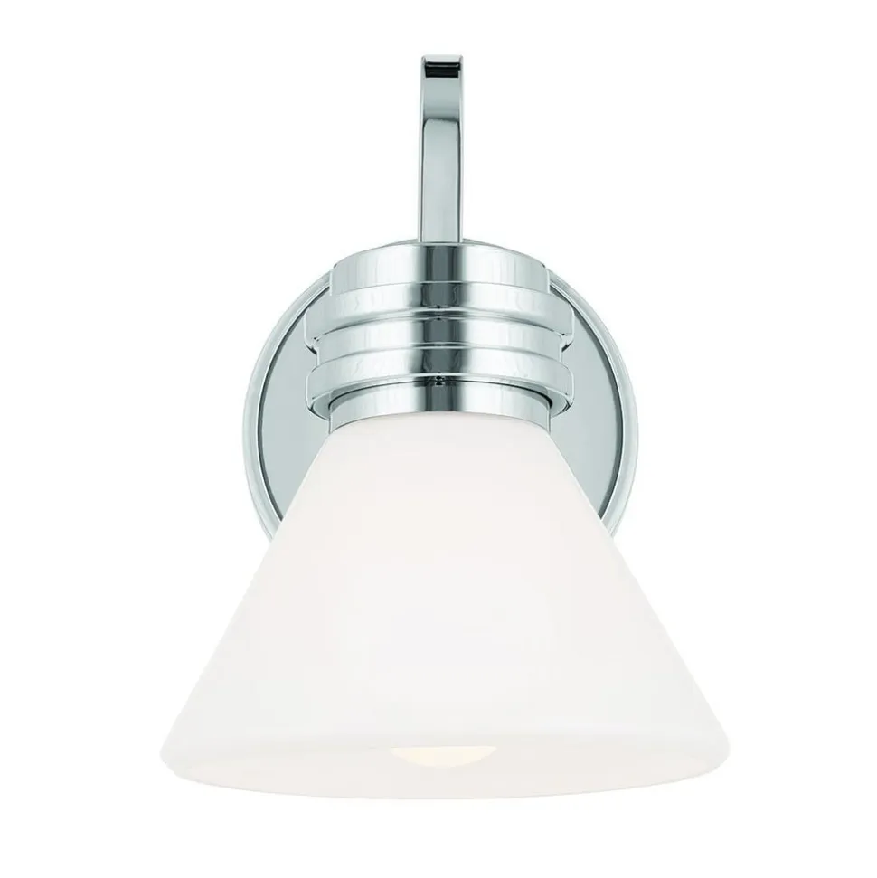 Væglampe Farum 1, kromfarvet, stål, glas, G9