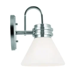 Væglampe Farum 1, kromfarvet, stål, glas, G9