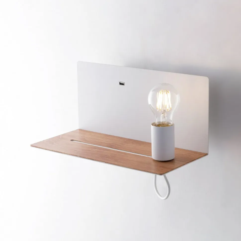 Væglampe Flash, hvid, bredde 33 cm, aluminium