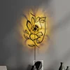 Væglampe Flower Faced, sort, metal, 54 x 34 cm, stik