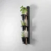 Væglampe Hylde, sort/træfarvet ståltræ, 90 cm høj