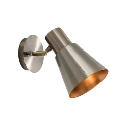 Væglampe Kem, messing, metal, højde 22 cm, E27