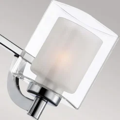 Væglampe Kolt IP44 med dobbelt glasskærm, tre lamper