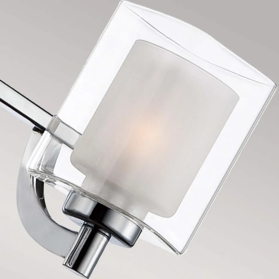 Væglampe Kolt IP44 med dobbelt glasskærm, tre lamper