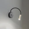 Væglampe Lagos USB, sort/guld, 27 cm, læselampe, G9