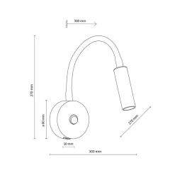 Væglampe Lagos USB, sort/guld, 27 cm, læselampe, G9