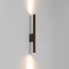 Væglampe Laser, brun, metal, 40 cm høj, G9