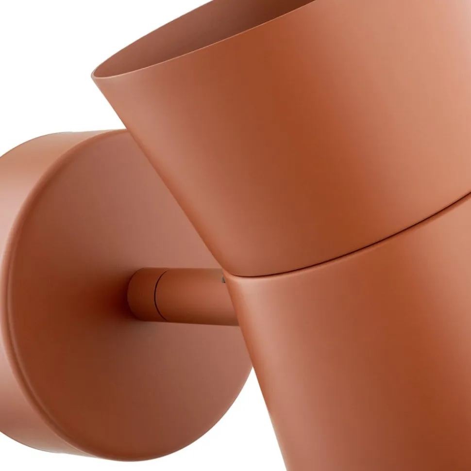 Væglampe Lotta, terracotta, spotlight, stål, justerbar