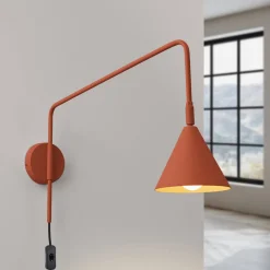 Væglampe LYS, okker, Ø 14 cm, metal, stik, E14