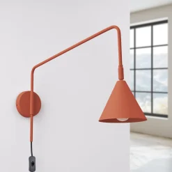 Væglampe LYS, okker, Ø 14 cm, metal, stik, E14