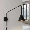 Væglampe LYS, sort, Ø 14 cm, metal, stik, E14