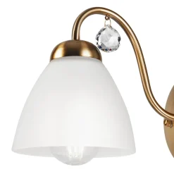 Væglampe Miranda med glasskærm, messing