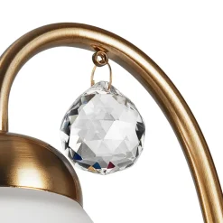 Væglampe Miranda med glasskærm, messing