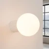 Væglampe ORBI, beige, glas/metal, Ø 12 cm, IP44, G9