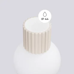Væglampe ORBI, beige, glas/metal, Ø 12 cm, IP44, G9