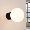 Væglampe ORBI, sort, glas/metal, Ø 12 cm, IP44, G9