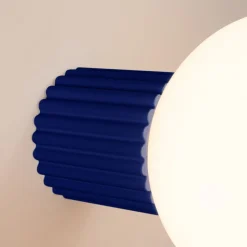 Væglampe ORBI, ultramarin, glas/metal, Ø 12 cm, IP44, G9