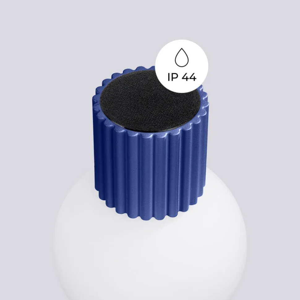Væglampe ORBI, ultramarin, glas/metal, Ø 12 cm, IP44, G9