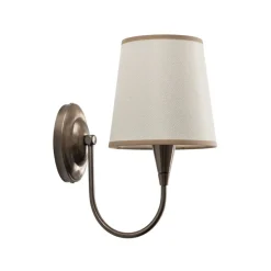 Væglampe Pardo, messing, metal/stof, højde 31 cm, E27