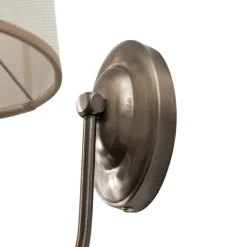Væglampe Pardo, messing, metal/stof, højde 31 cm, E27