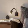 Væglampe Raisio, fleksibel arm, sort