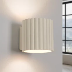 Væglampe RIBLA, beige, Ø 10 cm, metal, G9