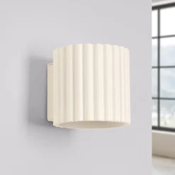 Væglampe RIBLA, beige, Ø 10 cm, metal, G9