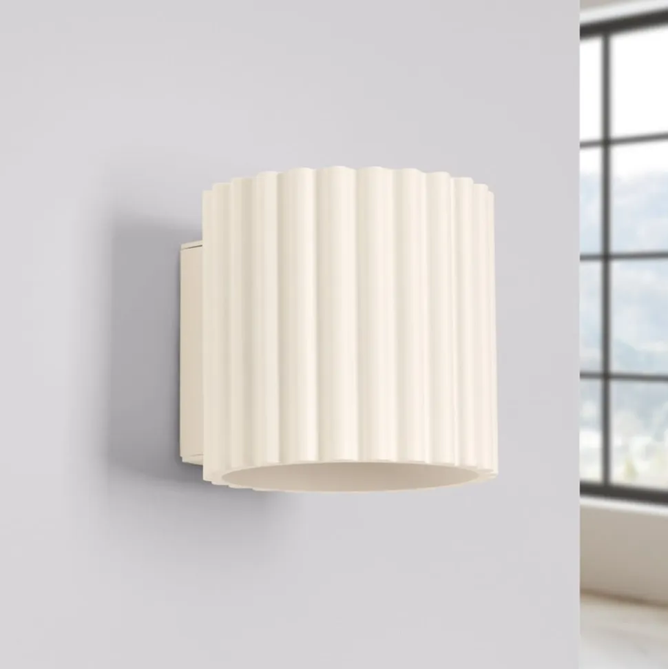 Væglampe RIBLA, beige, Ø 10 cm, metal, G9